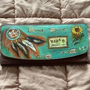 American Darling Western Turquoise Rodeo Wallet Clutch - Women Accessories